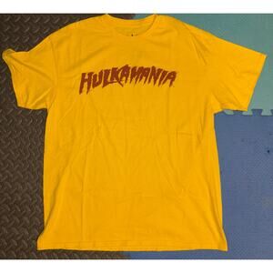 WWE Hulk Hogan Hulkamania shirt yellow XL wrestling legend